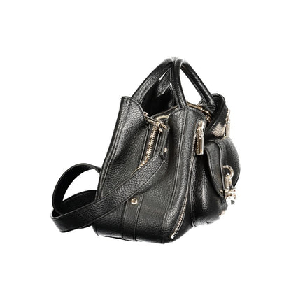 Handbag by Guess Jeans for women in polyurethane black features a exquisite silhouette, showcasing a secure snap & zipper and exquisite built-in-compartments & external-pockets with versatile shoulder-strap, handle, adjustable-strap & detachable-strap for a exquisite finish.