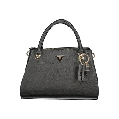 This Handbag by Guess Jeans for women in polyurethane and black presents a sculptural silhouette featuring a secure , ample built-in-compartments & internal-pockets, and versatile shoulder-strap & adjustable-strap for a sculptural finish.