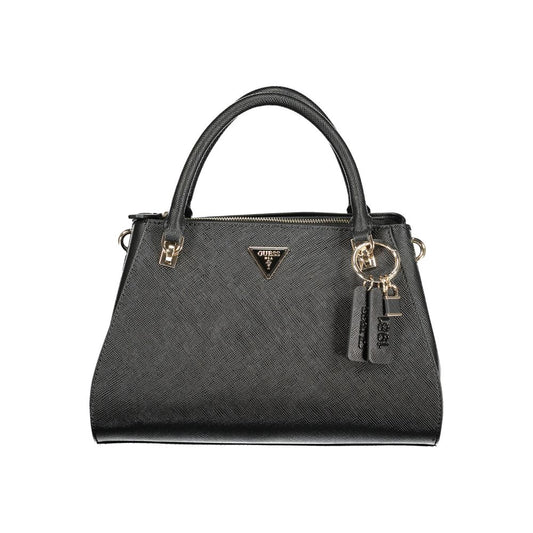 This Handbag by Guess Jeans for women in polyurethane and black presents a sculptural silhouette featuring a secure , ample built-in-compartments & internal-pockets, and versatile shoulder-strap & adjustable-strap for a sculptural finish.