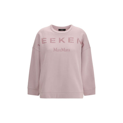Max Mara Women's Relaxed Fit Regular Oversized Crew Neck Cotton Sweatshirt - Purple Signature