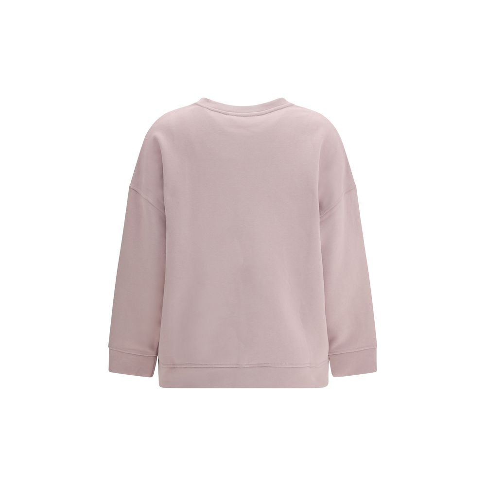 Max Mara Women's Relaxed Fit Regular Oversized Crew Neck Cotton Sweatshirt - Purple Signature