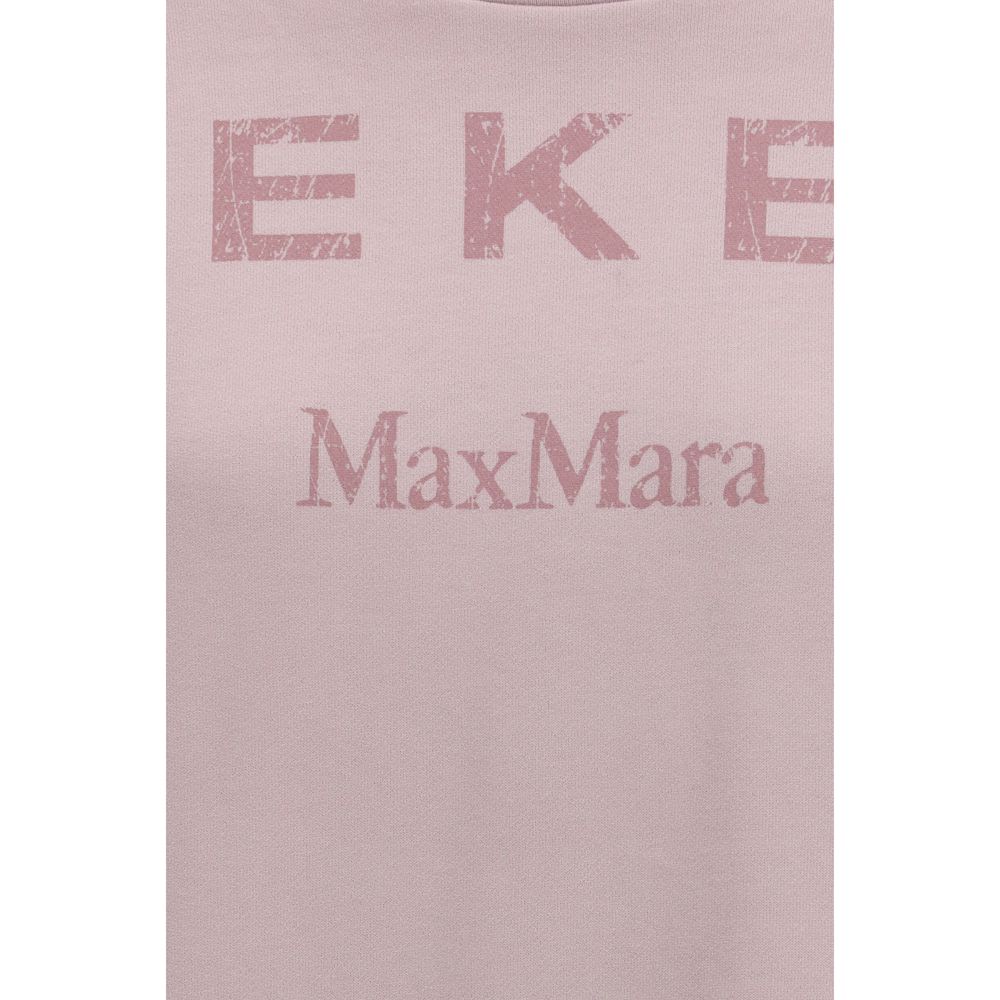 Max Mara Women's Relaxed Fit Regular Oversized Crew Neck Cotton Sweatshirt - Purple Signature