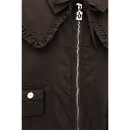 Bomber Jacket by Ganni for women in polyamide polyurethane & nylon bicolour presents a effortlessly chic silhouette, showcasing a sophisticated and premium pockets for a truly effortlessly chic finish.