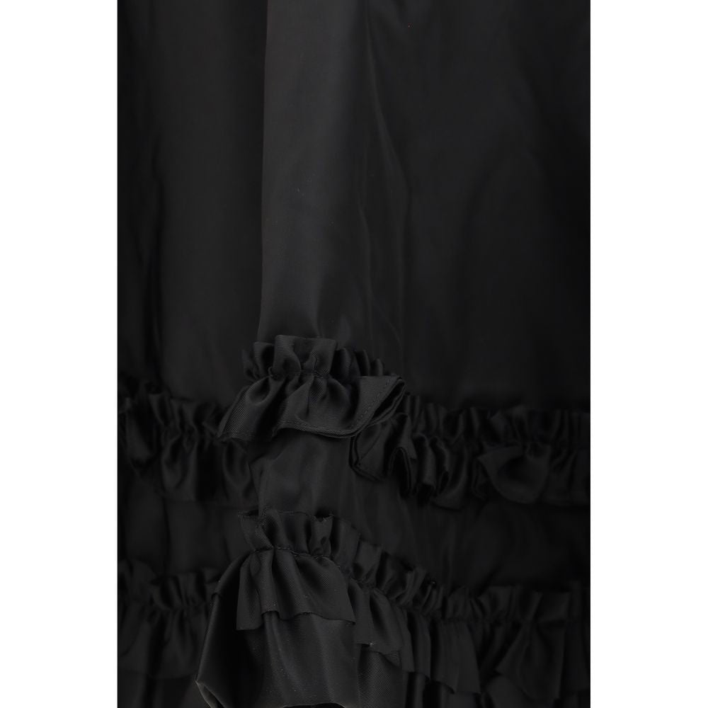 Skirt by Ganni for women in polyamide polyurethane & nylon black features an tailored silhouette, artfully capturing the essence of Women's Flared Polyamide Polyurethane & Nylon Mini Skirt in a sophisticated mini.