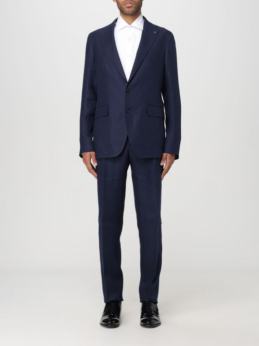 Pant Suit by Tagliatore for men in linen & wool multicolor features a tailored silhouette, showcasing a sophisticated and tailored for a refined, professional look.