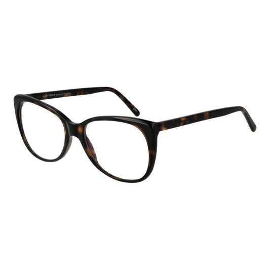 Eyeglasses Frames by Andy Wolf for unisex in acetate and brown showcases an refined full-frame frame design featuring a sophisticated brown coloured frame for an refined and refined aesthetic.