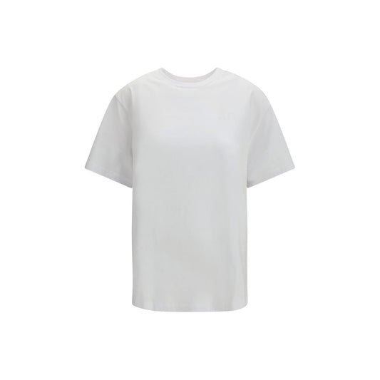 T-Shirt by Kenzo for women in cotton white & signature showcases a dramatic silhouette, elegantly detailed with a dramatic round neckline and short-sleeve for a truly dramatic finish.