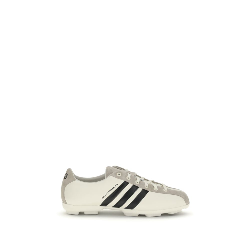 Athletic Sneakers by Y-3 for men in bos taurus calf suede leather white & striped features an exquisite silhouette, showcasing the premium athletic style of the Men's Athletic Bos Taurus Calf Suede Leather Sneakers with an exquisite finish.