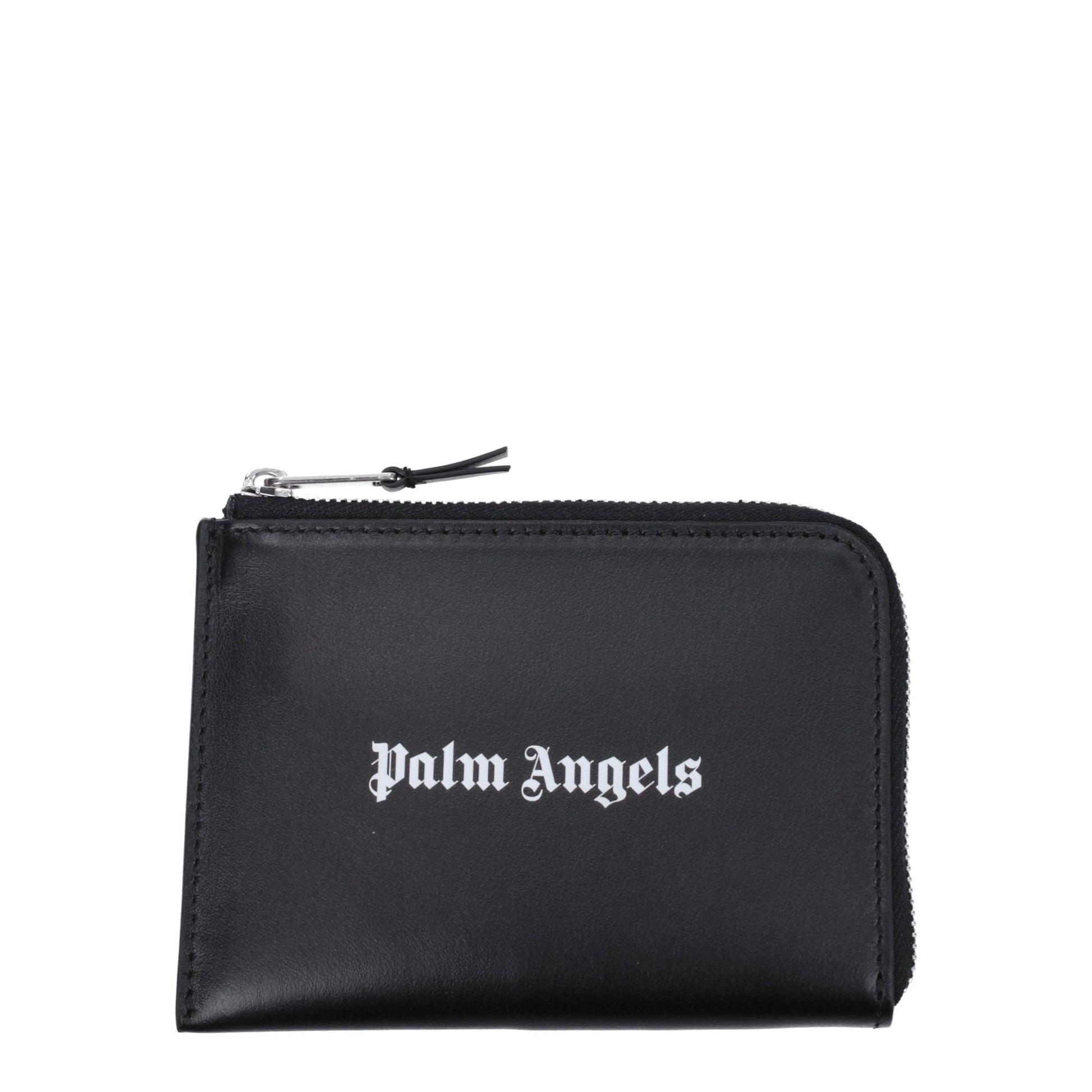 Cardholder Card Case by Palm Angels for men in leather black features a refined silhouette, showcasing the elegant lines of the Leather Cardholder Card Case alongside premium card-organization for a refined finish.