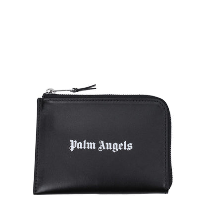 Cardholder Card Case by Palm Angels for men in leather black features a refined silhouette, showcasing the elegant lines of the Leather Cardholder Card Case alongside premium card-organization for a refined finish.