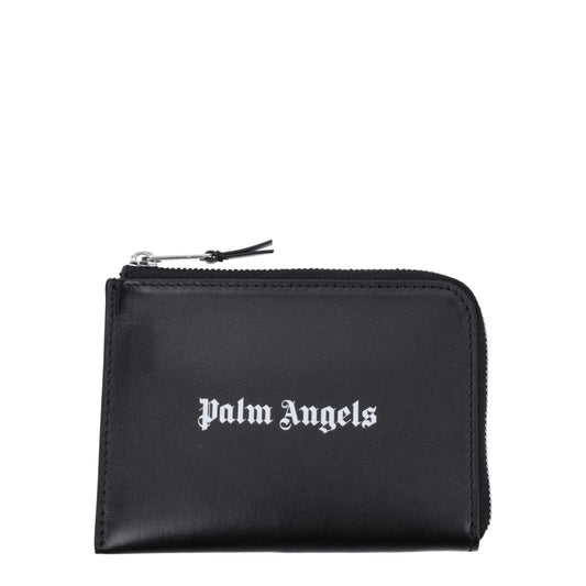 Cardholder Card Case by Palm Angels for men in leather black features a refined silhouette, showcasing the elegant lines of the Leather Cardholder Card Case alongside premium card-organization for a refined finish.