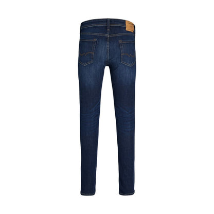 Jeans by Jack Jones for men in stretch denim cotton blue features an sartorial skinny and long with a cut for a sartorial finish.