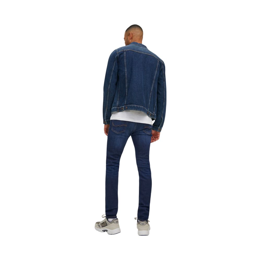 Jeans by Jack Jones for men in stretch denim cotton blue features an refined tailoring silhouette, showcasing a premium skinny with a and long cut for a refined tailoring look.