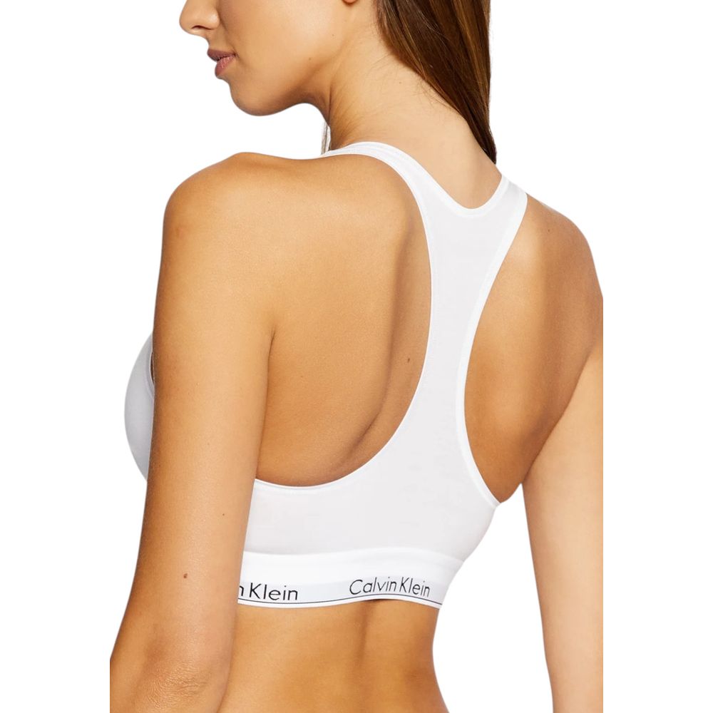 Bra by Calvin Klein Underwear for women in stretch modal cotton white features an chic silhouette, showcasing the chic design of the Women's Stretch Modal Cotton Bra collection with a sophisticated and chic fit.