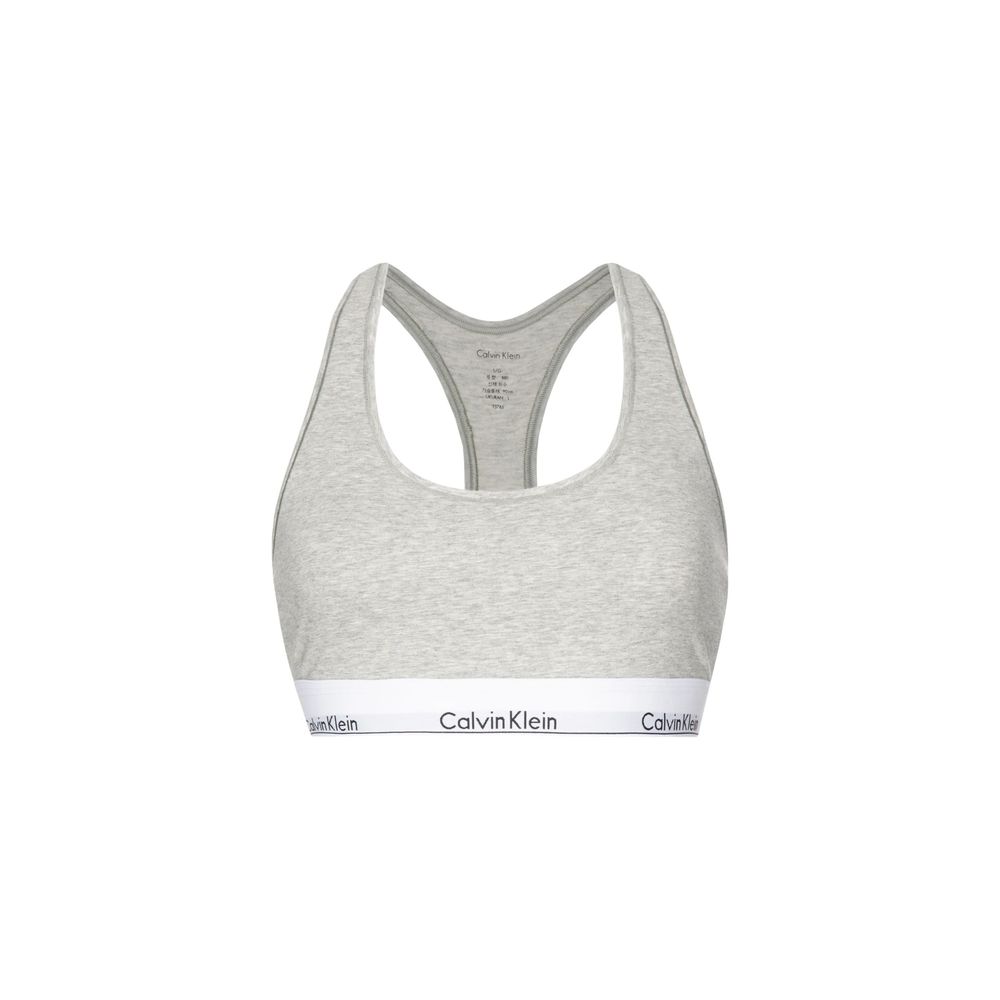 Bra by Calvin Klein Underwear for women in stretch modal cotton and gray showcases a cute silhouette, artfully capturing the essence of Women's Stretch Modal Cotton Bra with its cute design and meticulous finish.