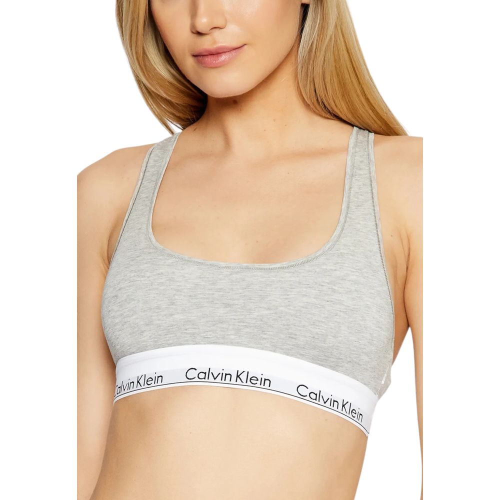 Bra by Calvin Klein Underwear for women in stretch modal cotton gray features an chic silhouette, showcasing the chic design of the Women's Stretch Modal Cotton Bra collection with a sophisticated and chic fit.