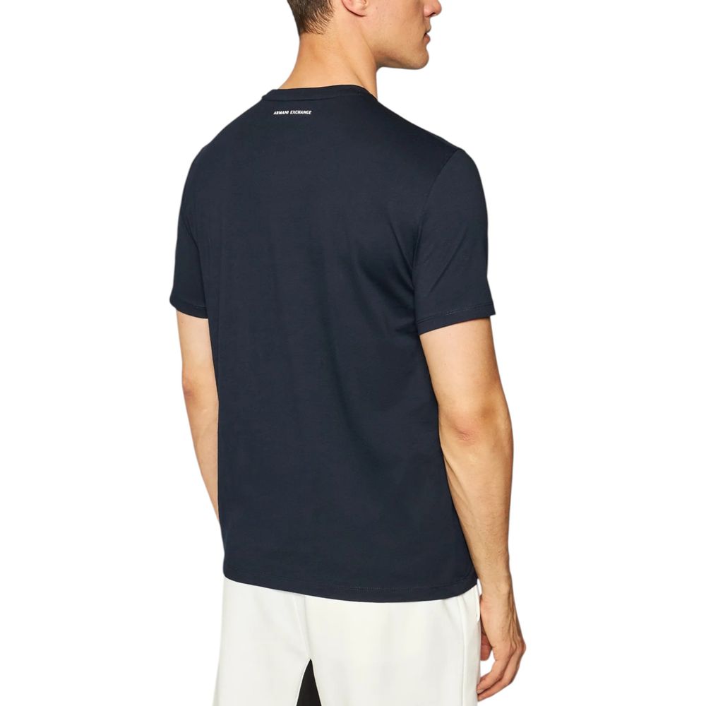 T-Shirt by Armani Exchange for men in cotton blue features an on trend silhouette, perfectly showcasing a on trend and for an elevated aesthetic.