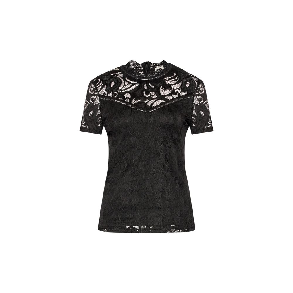 T-Shirt by Vila Clothes for women in stretch polyamide black showcases a unassuming silhouette, artfully detailed with a refined and unassuming for a sophisticated, contemporary look.