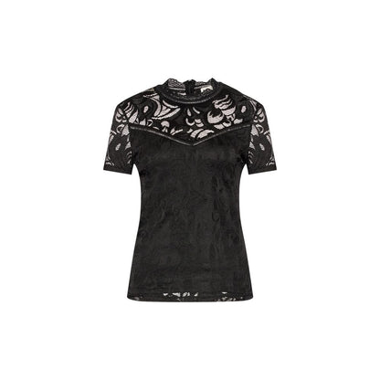 T-Shirt by Vila Clothes for women in stretch polyamide black showcases a unassuming silhouette, artfully detailed with a refined and unassuming for a sophisticated, contemporary look.
