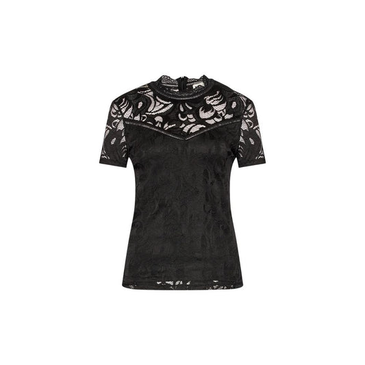 T-Shirt by Vila Clothes for women in stretch polyamide black showcases a unassuming silhouette, artfully detailed with a refined and unassuming for a sophisticated, contemporary look.