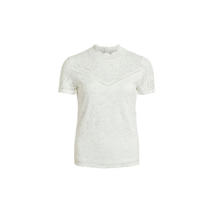T-Shirt by Vila Clothes for women in stretch polyamide cream features an on trend silhouette, perfectly showcasing a on trend and for an elevated aesthetic.