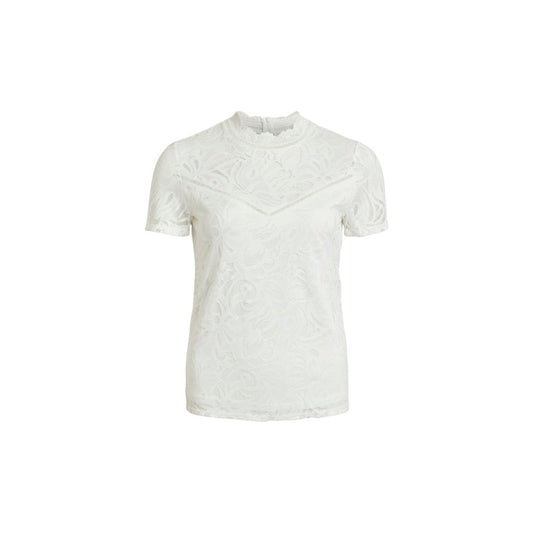 T-Shirt by Vila Clothes for women in stretch polyamide cream features an on trend silhouette, perfectly showcasing a on trend and for an elevated aesthetic.
