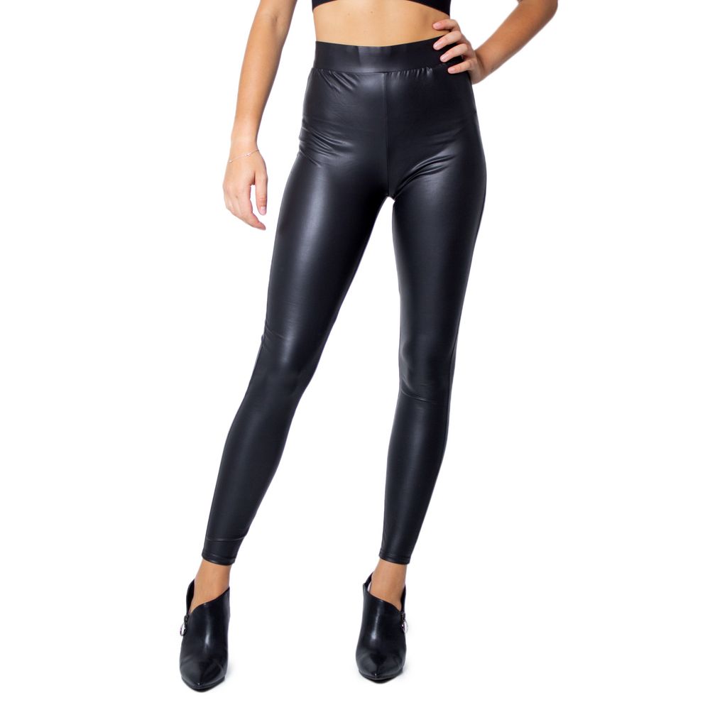 Activewear Leggings by Only for women in stretch polyester black features an dynamic leggings with long and , showcasing functional .
