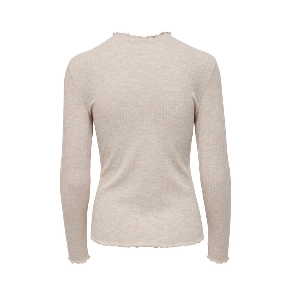 Sweater by Only for women in stretch viscose polyester beige showcases an masterful silhouette, artfully detailed with a masterful turtle high-neck neckline and for a sophisticated, premium finish.