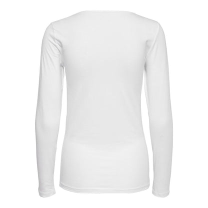 T-Shirt by Only for women in stretch cotton white features an edgy silhouette, meticulously detailed with a sophisticated and for a truly edgy finish.