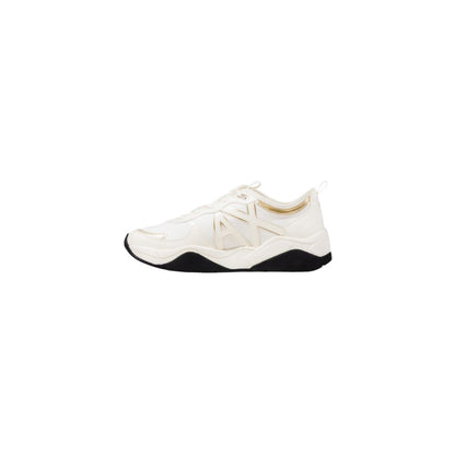 Sneakers by Armani Exchange for women in polyester white presents a sumptuous silhouette from the Women's Athletic Casual Polyester Sneakers collection, showcasing a sumptuous athletic casual style for an elevated aesthetic.