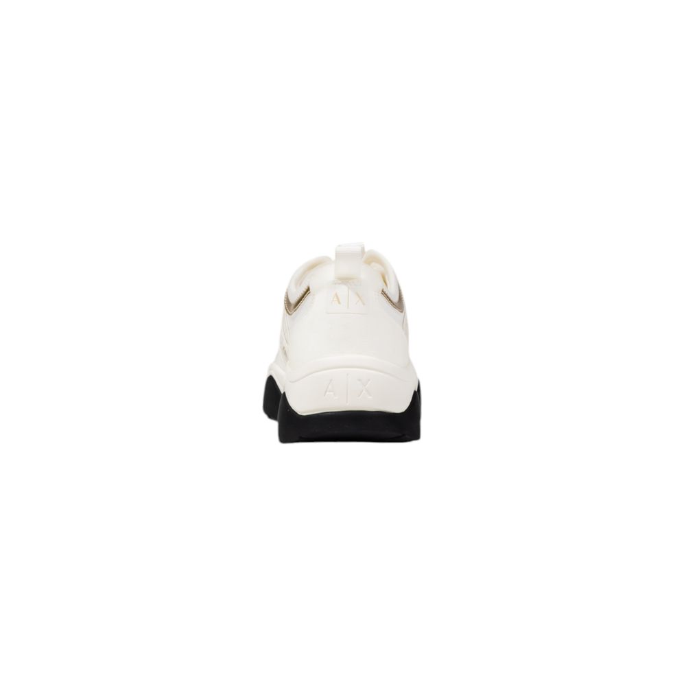 Sneakers by Armani Exchange for women in polyester white presents a sumptuous silhouette from the Women's Athletic Casual Polyester Sneakers collection, showcasing a sumptuous athletic casual style for an elevated aesthetic.