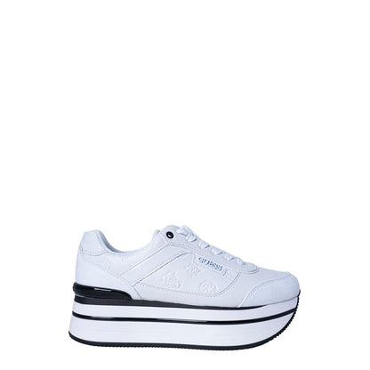 Sneakers by Guess for women in polyester white features an opulent silhouette from the Women's Lightweight Casual Polyester Sneakers collection, showcasing a signature casual style with an opulent finish.