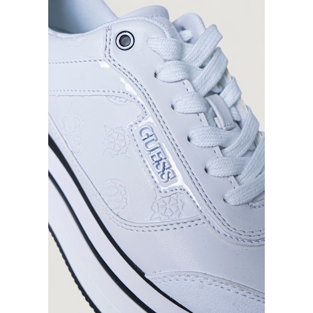 Sneakers by Guess for women in polyester white features an sumptuous design from the Women's Lightweight Casual Polyester Sneakers collection, highlighting a sumptuous casual style for a premium, high-fashion look.