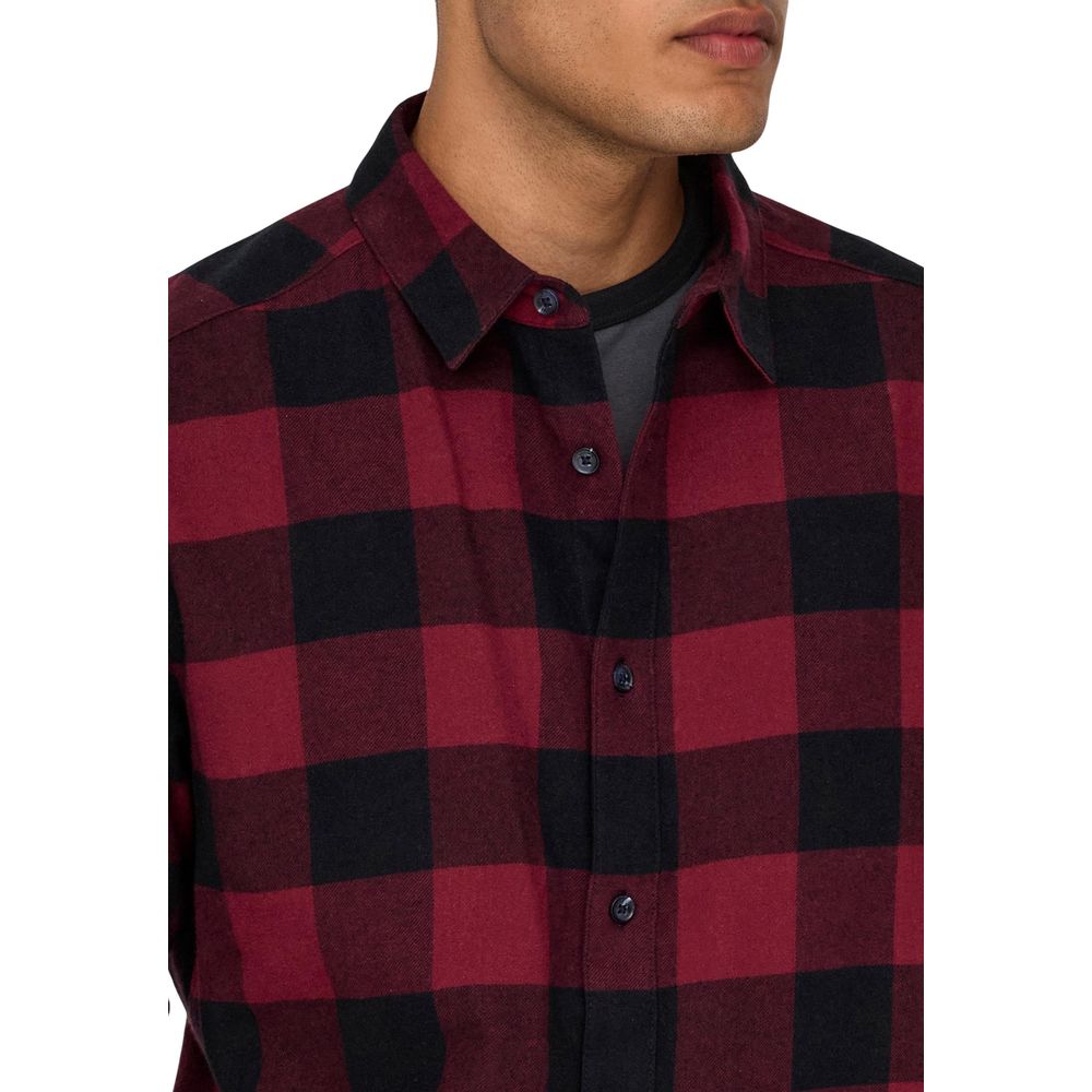 Shirt by Only & Sons for men in cotton multicolor showcases a sharp silhouette, elegantly detailed with a sharp and sharp .