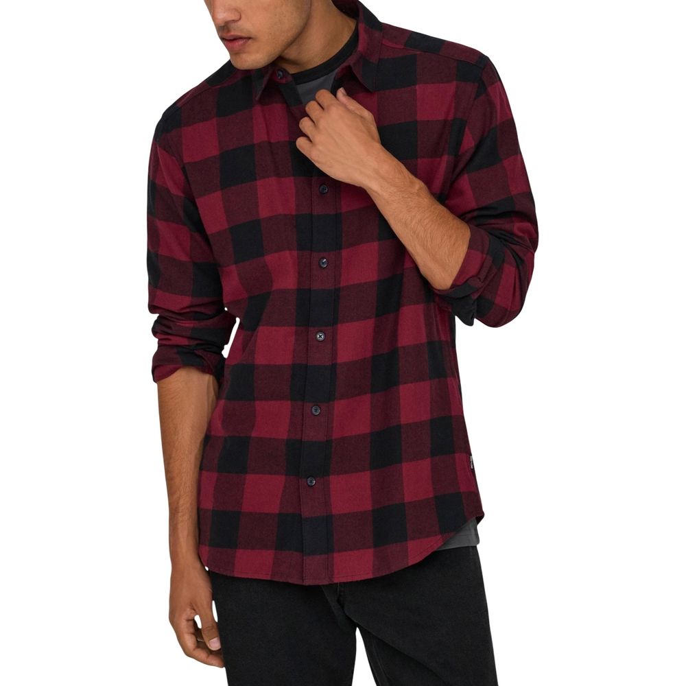 Shirt by Only & Sons for men in cotton multicolor showcases a sleek silhouette, elegantly detailed with a sleek and for a sleek finish.