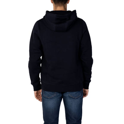 Hooded Hoodie by Tommy Hilfiger for men in cotton blue features an luminous silhouette, showcasing a sophisticated hooded neckline and for a truly luminous look.