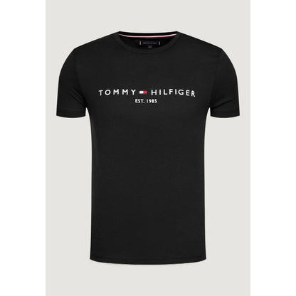 T-Shirt by Tommy Hilfiger for men in cotton black showcases a unassuming silhouette, artfully detailed with a refined and unassuming for a sophisticated, contemporary look.