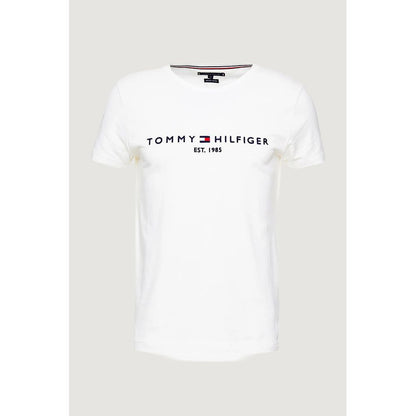 T-Shirt by Tommy Hilfiger for men in cotton cream showcases a dramatic silhouette, elegantly detailed with a dramatic and for a truly dramatic finish.