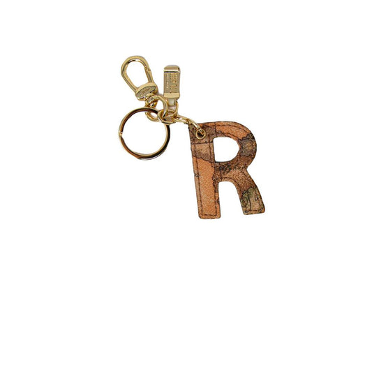Alviero Martini Prima Classe Leather & Cotton Keychain - Beige Gold