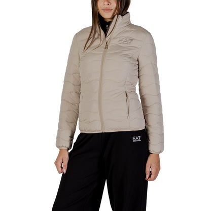 Bomber Jacket by EA7 Emporio Armani for women in polyester beige features an on trend silhouette, showcasing refined and a sophisticated for a truly on trend finish.