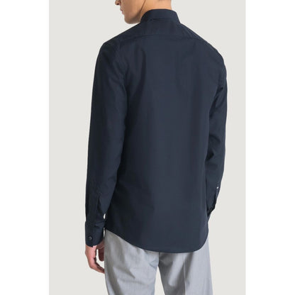 Shirt by Antony Morato for men in cotton blue features an polished silhouette, showcasing a sophisticated and detail for a truly polished finish.