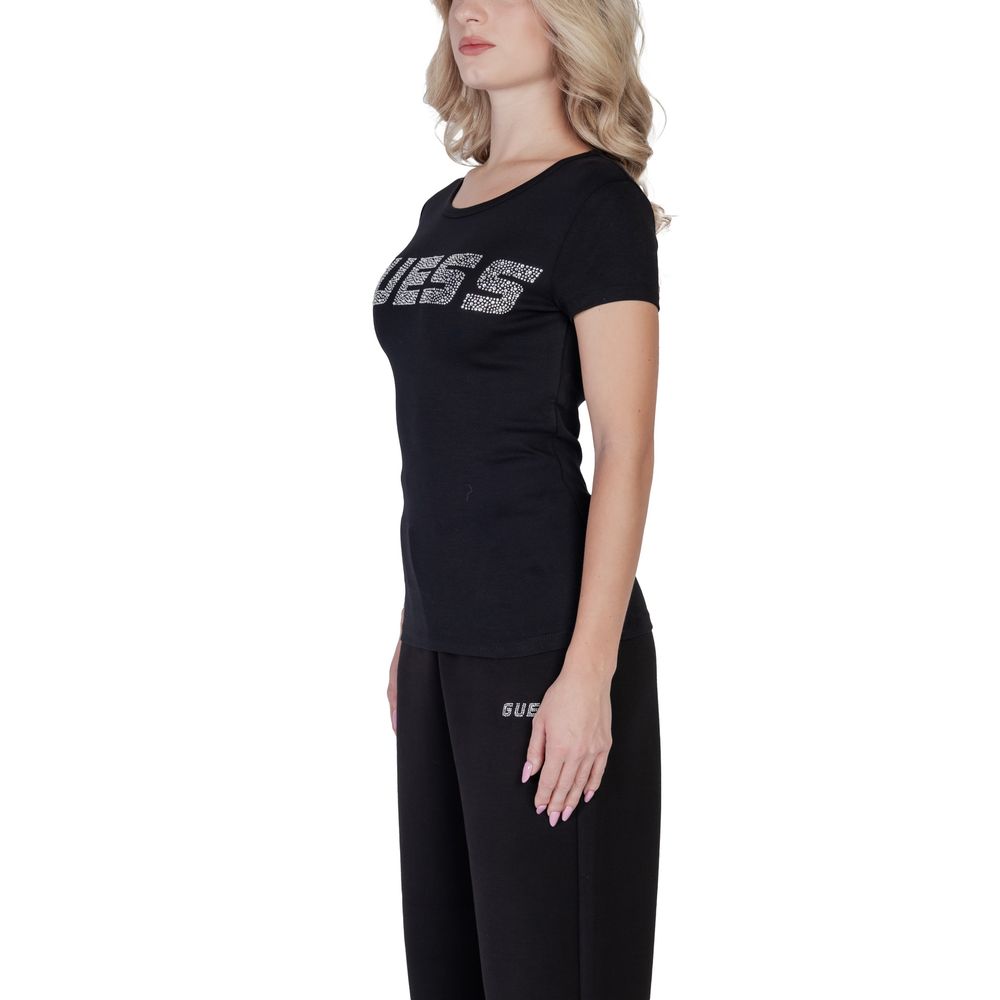 T-Shirt by Guess Active for women in stretch cotton black features an on trend silhouette, perfectly showcasing a on trend and for an elevated aesthetic.
