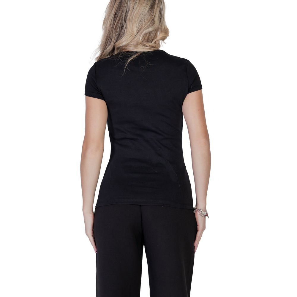 T-Shirt by Guess Active for women in stretch cotton black showcases a chic silhouette, artfully detailed with a chic and for a chic finish.