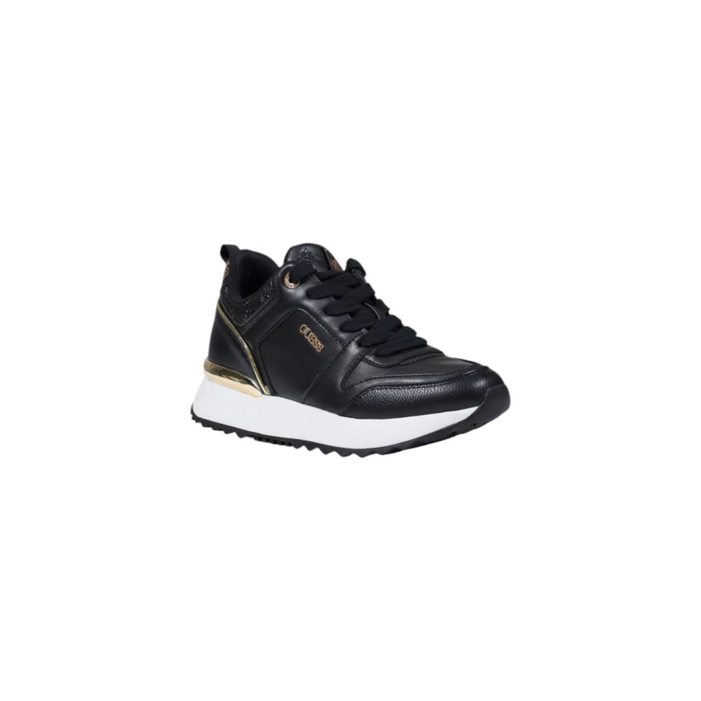Sneakers by Guess for women in polyethylene & polyurethane black features an opulent silhouette from the Women's Low-Top Casual Polyethylene & Polyurethane Sneakers collection, showcasing a signature low-top casual style with an opulent finish.