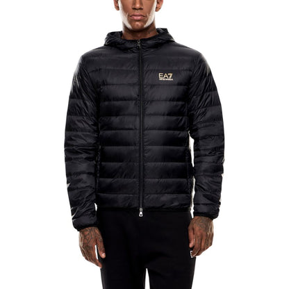 Hooded Trench Coat by EA7 Emporio Armani for men in polyamide showcases a contemporary silhouette, detailed with a contemporary hooded neckline and distinctive lightweight, hooded & insulated for a truly contemporary finish.
