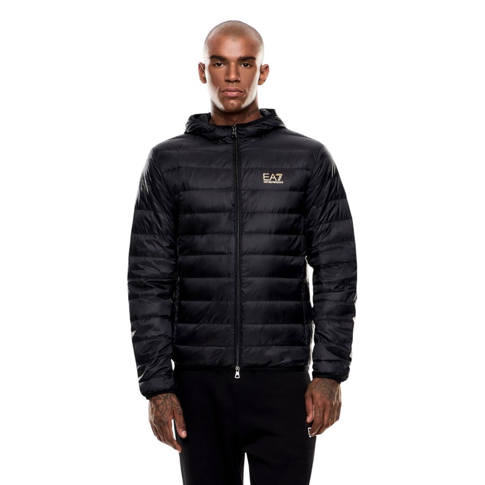 Hooded Trench Coat by EA7 Emporio Armani for men in polyamide and presents a exquisite silhouette, showcasing a exquisite and functional lightweight, hooded & insulated for an elevated aesthetic.