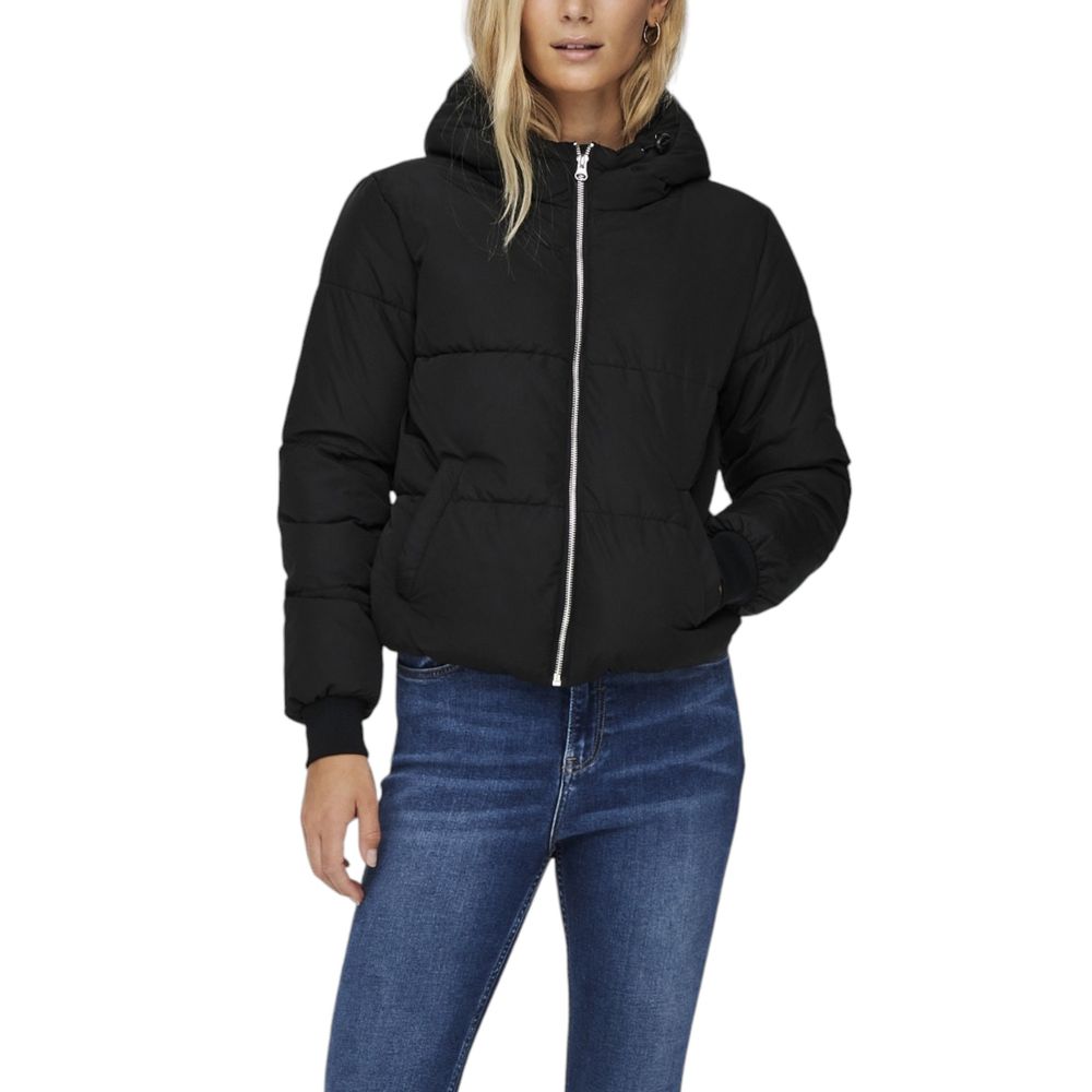 Windbreaker Jacket by Jacqueline De Yong for women in polyester black features an stylish silhouette, showcasing a sophisticated and performance-driven windproof for a premium, stylish look.