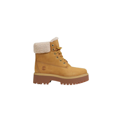 Lace-Up Boots by Timberland for women in leather & fur beige showcases a aeronautic silhouette as Women's Waterproof Leather & Fur Lace-Up Boots, artfully defined by a aeronautic and a aeronautic .