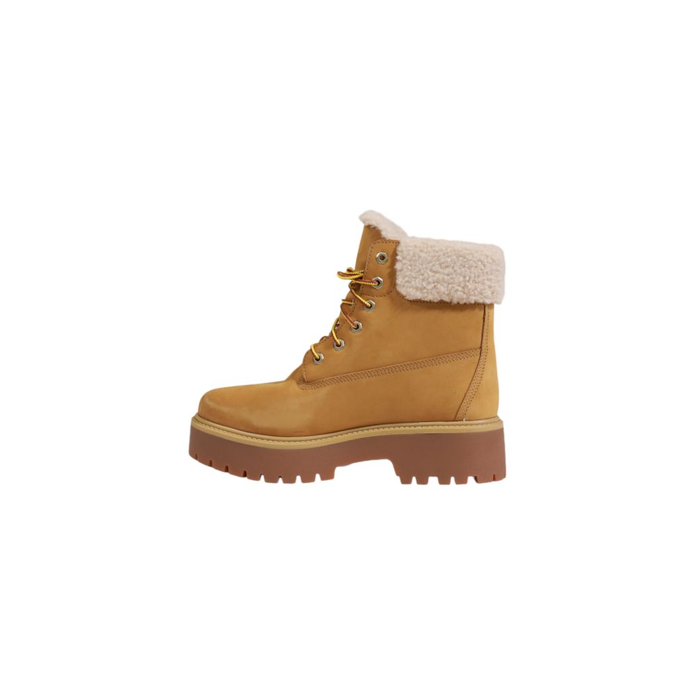 Lace-Up Boots by Timberland for women in leather & fur beige features an performance-driven Women's Waterproof Leather & Fur Lace-Up Boots silhouette, defined by a sophisticated and a performance-driven .