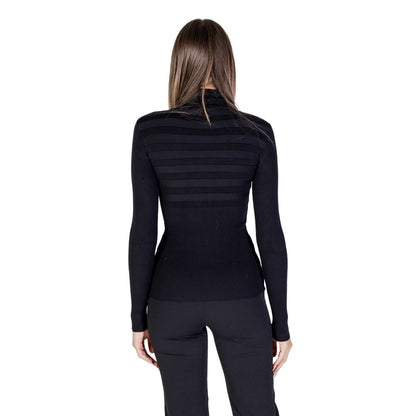 Sweater by Morgan De Toi for women in viscose & polyamide black features an tactile silhouette, showcasing a sophisticated turtle high-neck neckline and tactile for a refined finish.